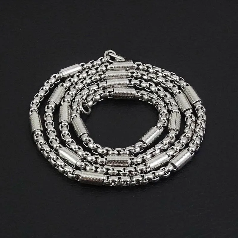 Hiphop/Rock Style Stainless Steel Link Chain Necklace For Men Gift Box Chain Length 50/60/70/80/90CM