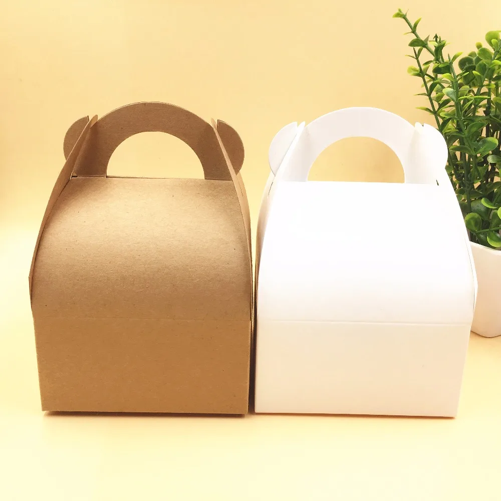 30pcs/lot Kraft Wedding Party Favors Gift Boxes Blank Chocolates/Cake/Handmade Food/Candy Box 10x10x14.5cm Paper Storage Boxes