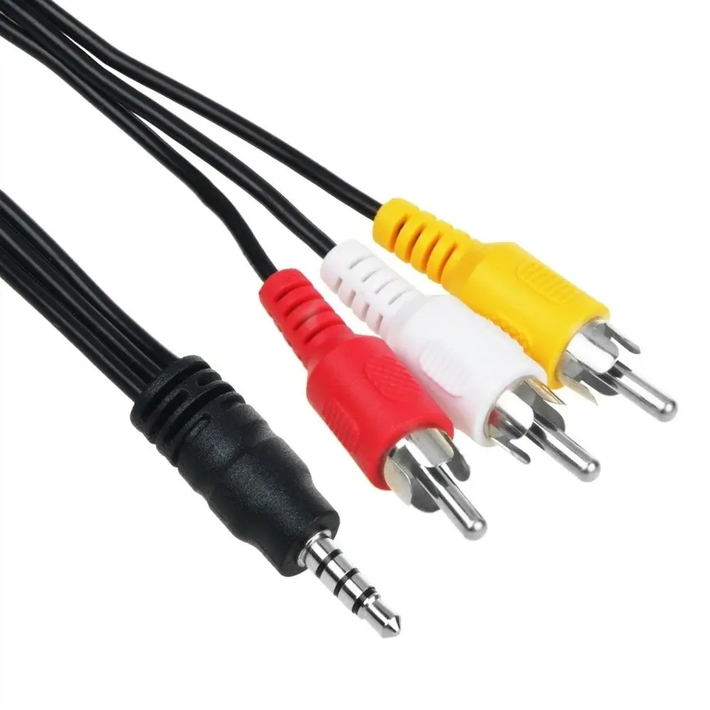 Đầu Cắm 3.5Mm Sang 3 Đầu RCA Máy Quay Video Âm Thanh Một/V Cáp 4 Chân Cho Sony JVC Panasonic Canon samsung Máy Quay Phim