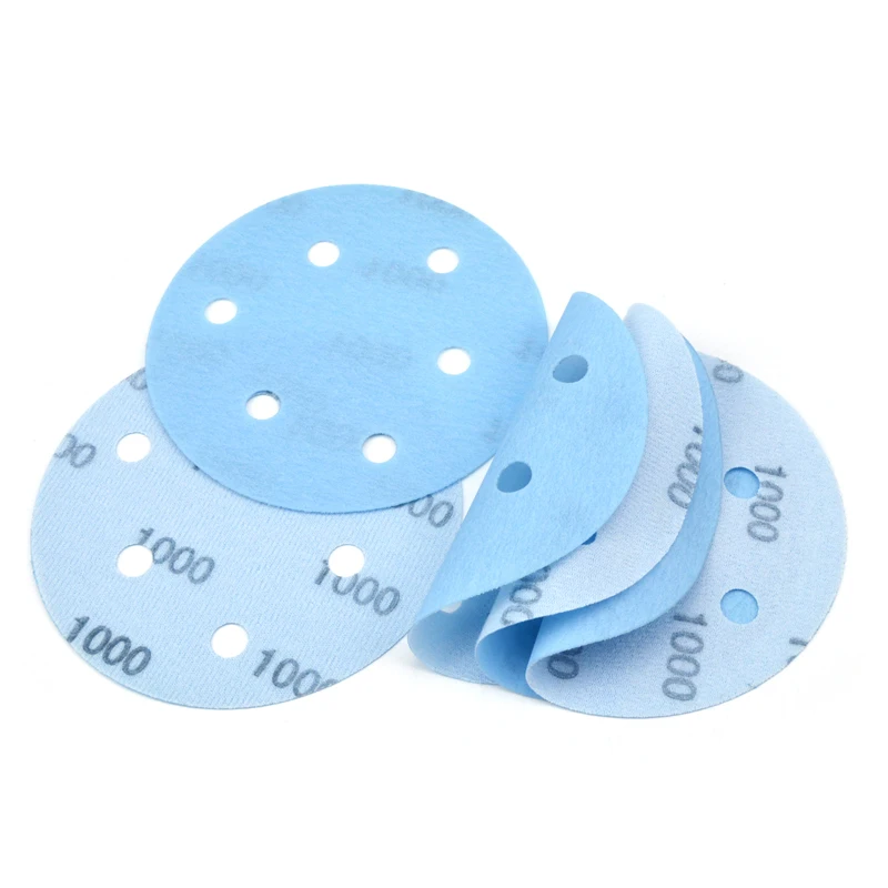POLIWELL 125 mm 6 Lỗ FV Phim Mềm Chà Nhám Đĩa Nhám 600 ~ 4000 Siêu Mịn Giấy Nhám Chống Thấm Nước cho Ẩm Ướt và khô Nhám Chà Nhám