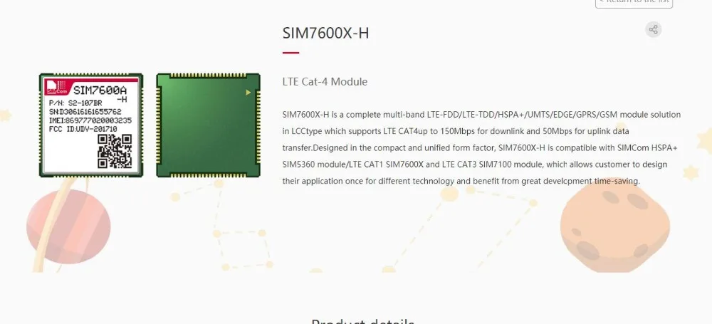 Simcom SIM7600SA-H/SIM7600E-H/SIM7600A-H sim7600 smt tipo módulo cat4 competitivo com sim5360a/sim5360e