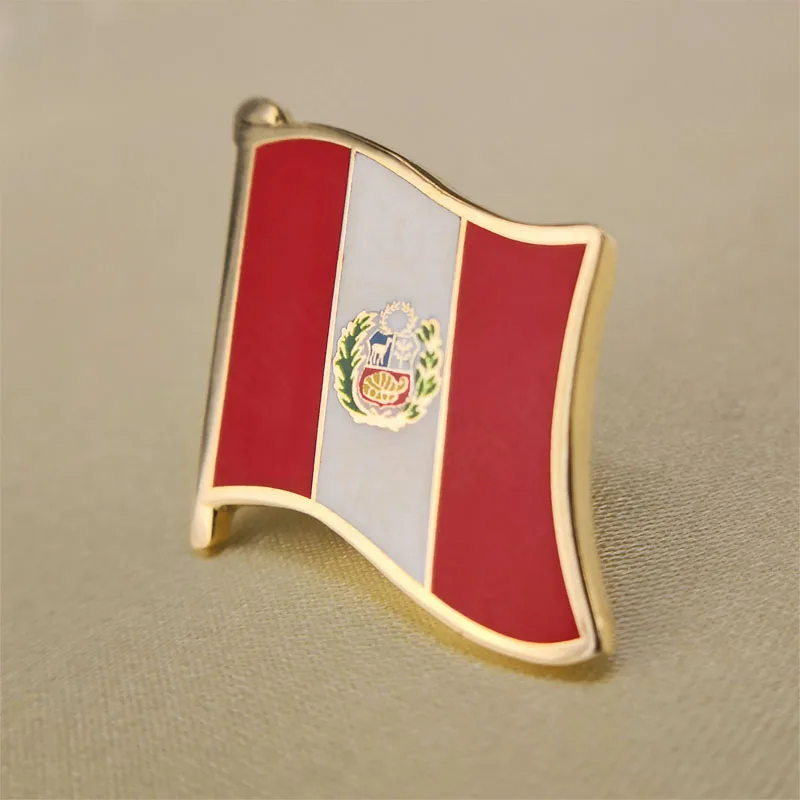 Soft Enamel Peru Flag Lapel Pins
