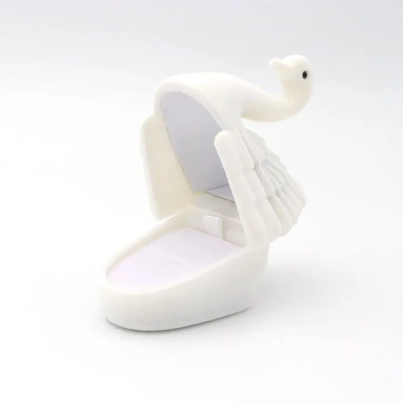 Samt Schwan Halskette Ring Ohrringe präsentieren Geschenk Schmuck Verpackung Box für die Lagerung Hochzeit Verlobung Display Inhaber Großhandel – Detail 6