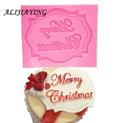 1Pcs Merry Christmas Letter form DIY Silicone Mold Chocolate Fondant Cake Decoration Tools Cake Baking Tools for kitchen D0281