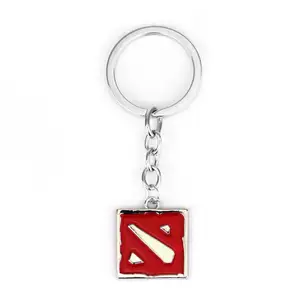 Dongsheng Dota 2 Jogo Online Keychain, Dota2 Logotipo Clássico, Forma Quadrada Pingente Chaveiro, Chaveiro Presente, Chaveiros Jóias 10 principais vendas dota 2 chaveiro - №5