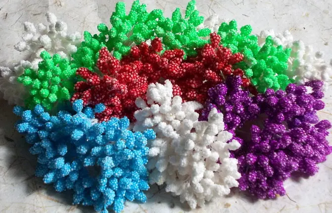 80 Bundles of Artificial Double Sided foam cone tip flower Floral Stamen mixed colors