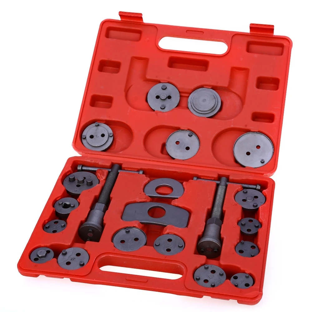 21pcs Carbon Steel Car Disc Brake Caliper Rewind Back Brake Piston Compressor Tool Kit Set For Automobiles Garage Repair Tools