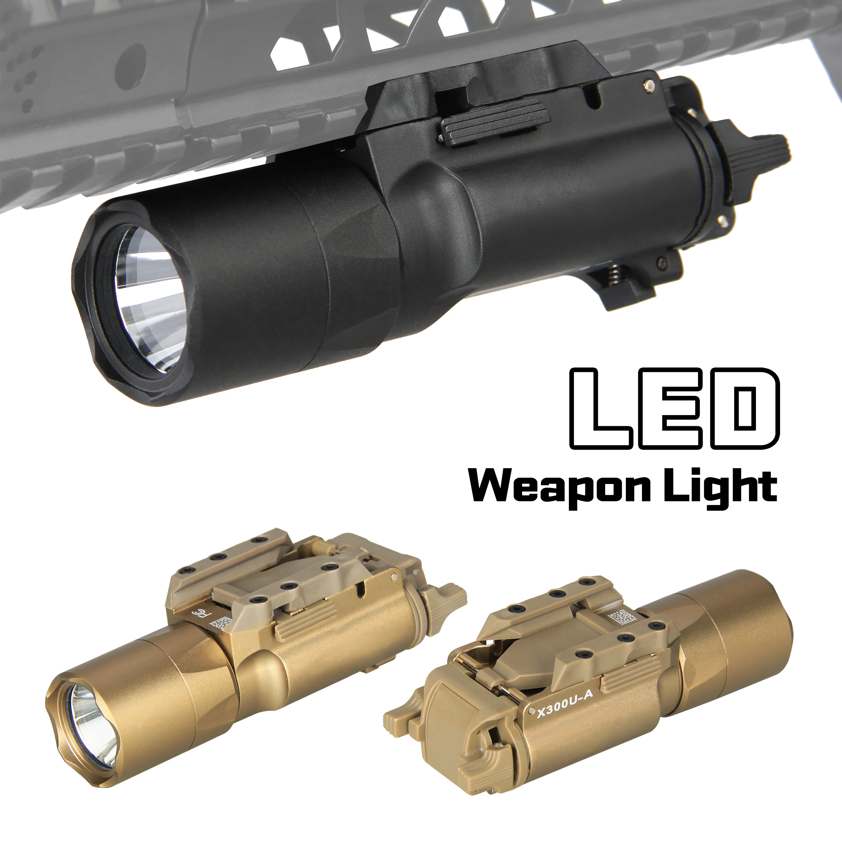 

Tactical X300 Ultra LED Weapon Light Pistol Lanterna Airsoft Flashlight with Picatinny Rail for Hunting color gz150040