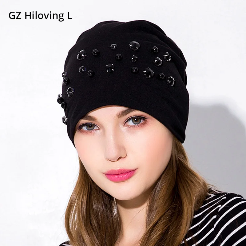 

GZHilovingL Autumn Winter Women Knitted Cap Casual Beanies For Women Pure Color Hip-hop Slouchy Skullies Bone Caps Hats Gorras