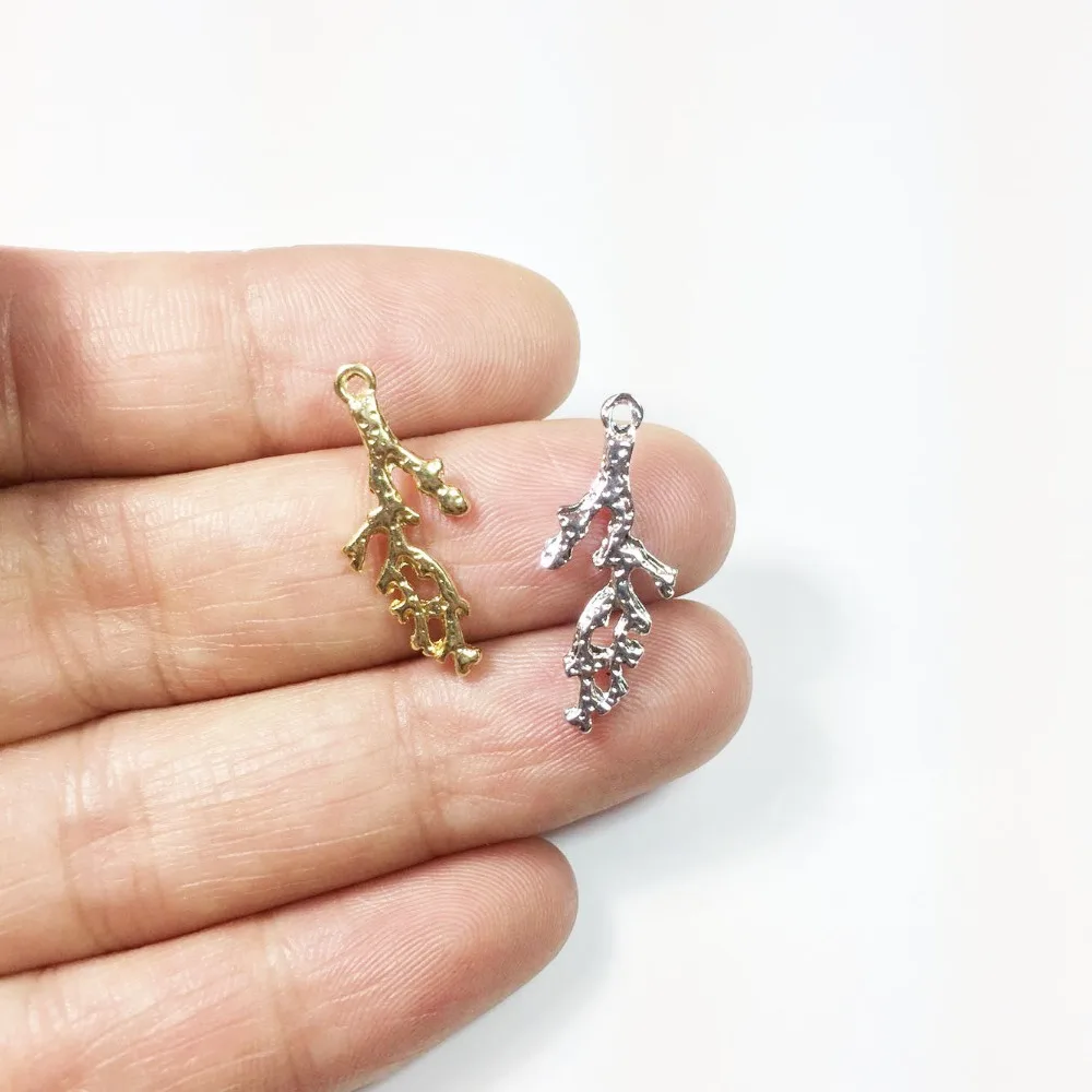 

Eruifa 20pcs 20*10mm Mini Coral Sea Charms Zinc Alloy necklace,earring bracelet jewelry DIY handmade 2 colors