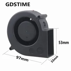 1Pcs Gdstime Two Ball Bearing DC 24V 97mm x 33mm 9733 Blower Turbo Brushless Cooling Fan 97x91x33mm 9cm