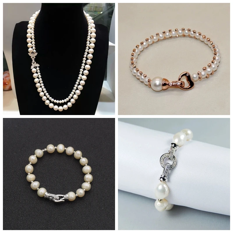 Clasps For Jewelry Making Accessories DIY Pearls Necklace Bracelet Jewellery Making Supplies Copper Zirconia Jewelry Materials