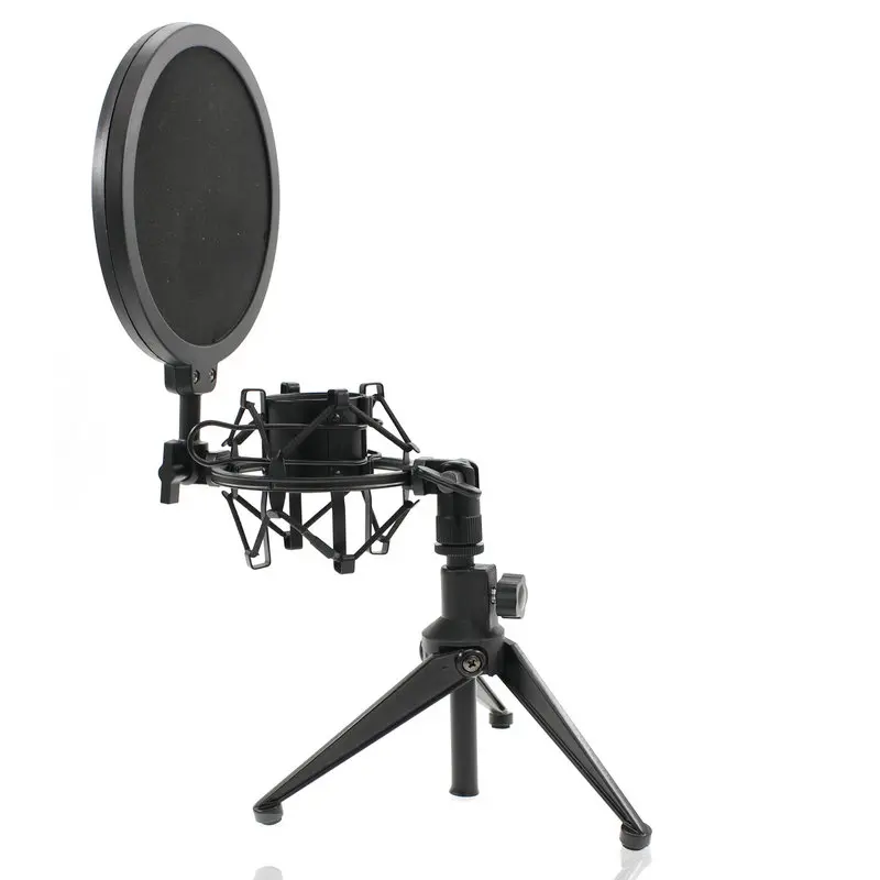 Shock Mount On Mic Pop Filter Bilayer Recording Double Mesh Screen Windscreen For BM 800 900 Condenser Studio microphone