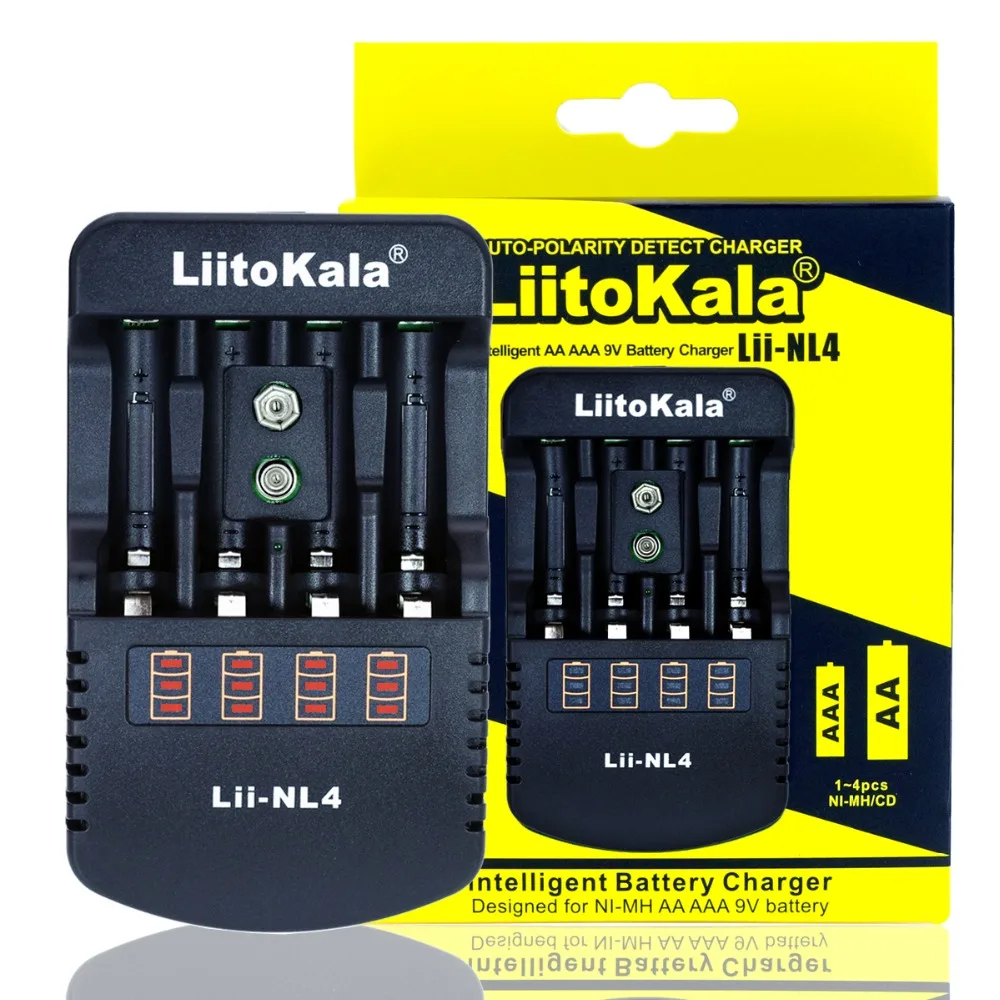 NEW Liitokala Lii-NL4 Multifunction Charger 1.48v 1.5V Ni MH AA / AAA 9V Battery Charger DC:12V 1A,AC:110-240V