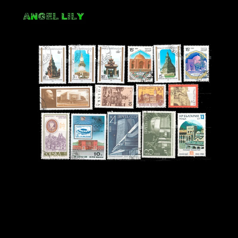 50 PCS Topic Buildings Castle Postage Stamps With Post Mark For Collecting Gift From World Wide