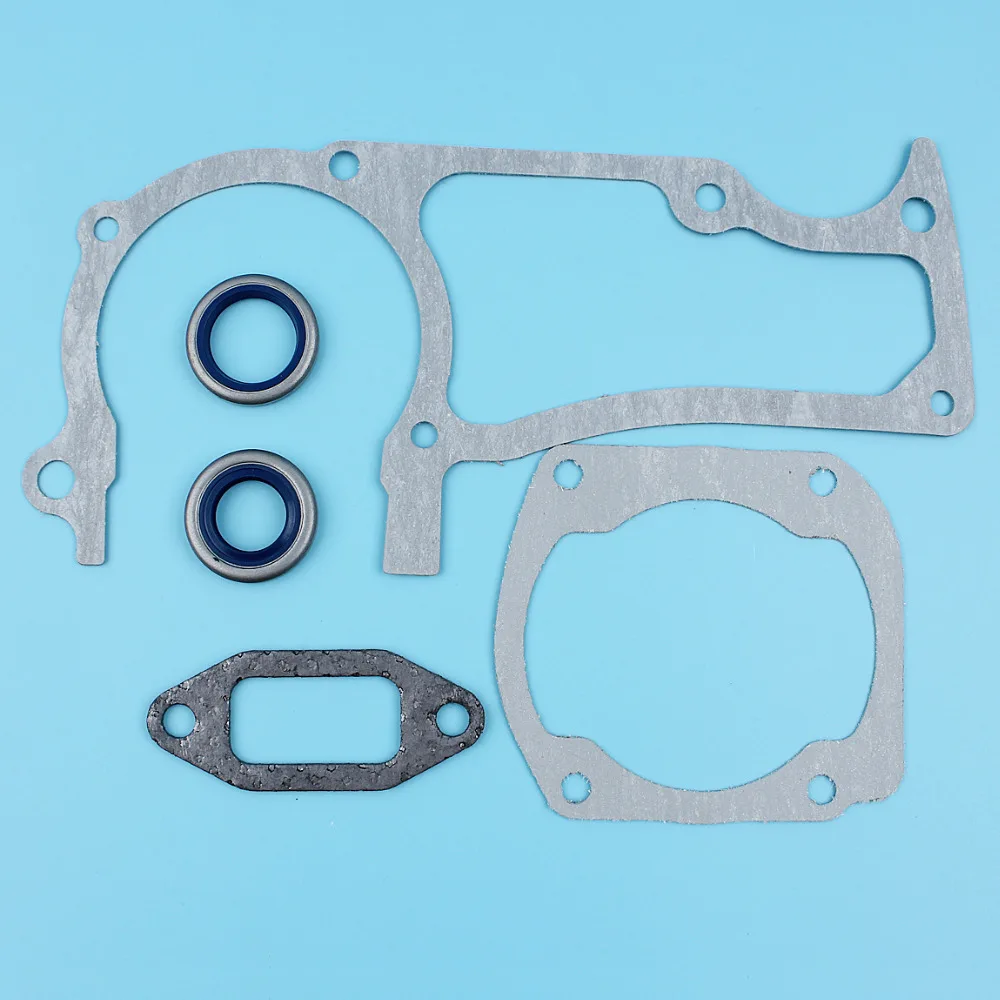 Crankcase Cylinder Muffler Gasket Set w/ 2Pc Oil Seal Kit For HUSQVARNA 362 365 371 372 Chainsaw NEW Parts