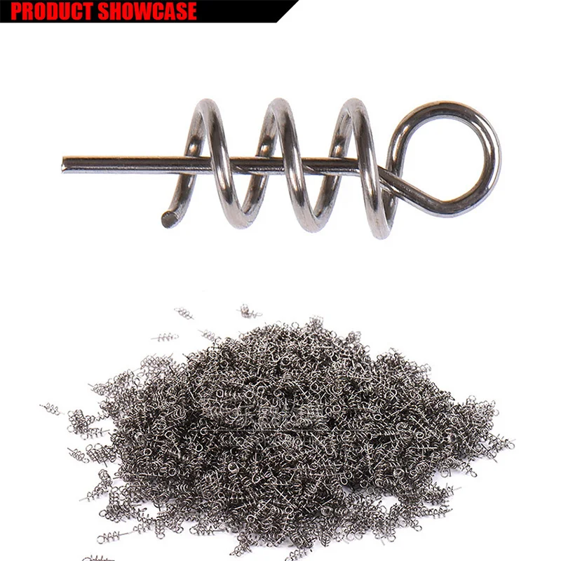 50 or100pcs Fishing Hook Soft Bait Spring Centering Pins Fixed Latch Needle Spring Twist Crank Lock For Soft Lure Latch Accessor