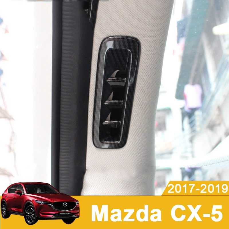 For Mazda CX-5 CX5 2017-2021 2022 Carbon fiber look A-Pillar Air Vent Surround Cover and ring tweeter modified audio accessories