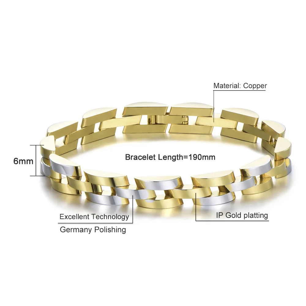 New Style Gold Color Copper Bicycle Chains Bracelets for Women Men Geometric Bracelets Fashion Jewelry Gifts