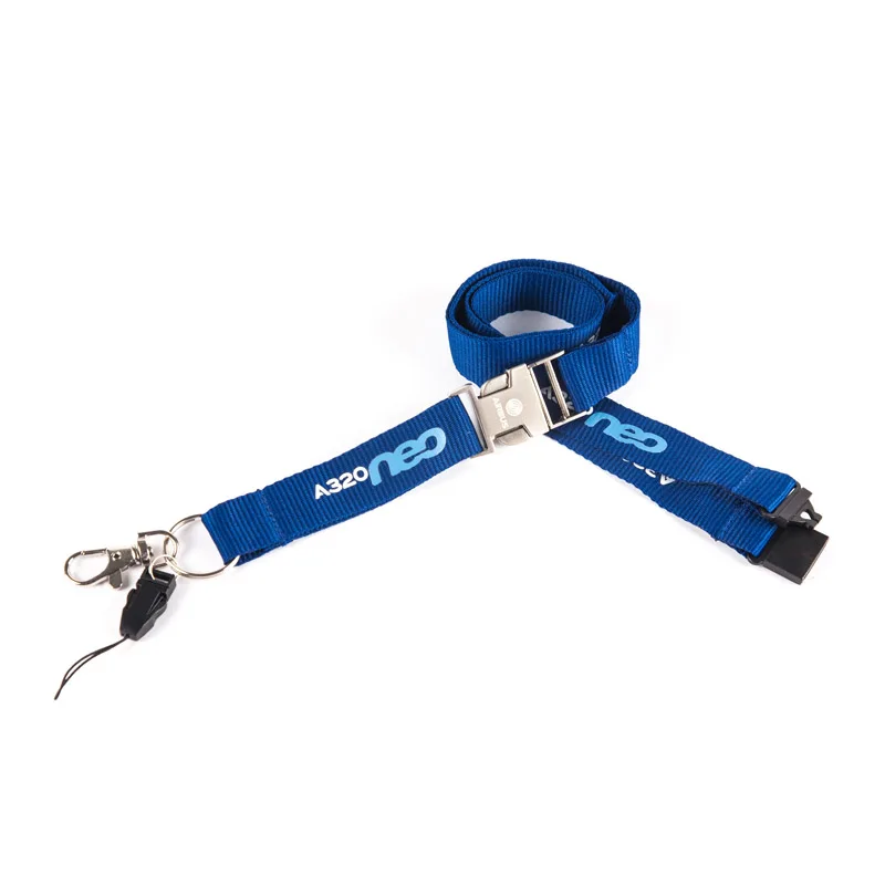 Airbus A320neo Lanyard with Metal Buckle Blue Ribbon Rope Sling for ID Case Holder for Pilot Aviation Lover Airman Flight Crew