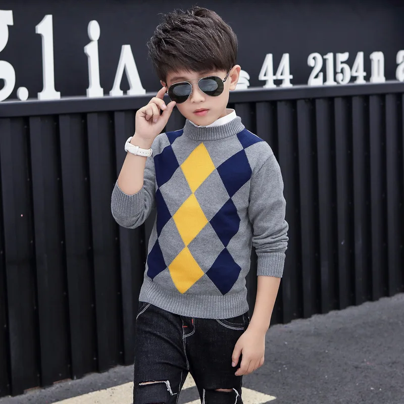 Kids Winter Sweater 2022 Autumn Children Knitted Pullover Sweater For Teens Big Boys 6 8 10 12 14 16 Years Wear Dwq358