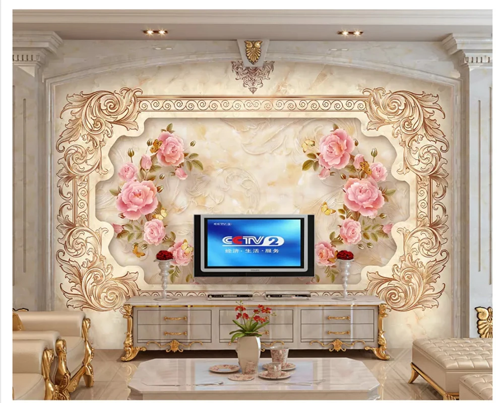 beibehang Classic European fashion three-dimensional decorative silky papel de parede wallpaper stone relief TV sofa background