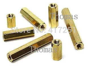 1 piece M4*35 Hexagonal Threaded Double Pass Brass Spacers Hexagon Copper Post Fasteners