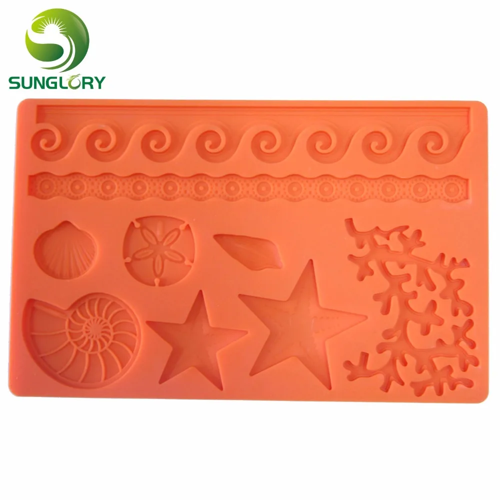 

Shell Starfish Sea Snail Shaped Fondant 3D Silicone Mold Cake Decorating Tools Soap Moldes De Silicona For Cupcake Decoration