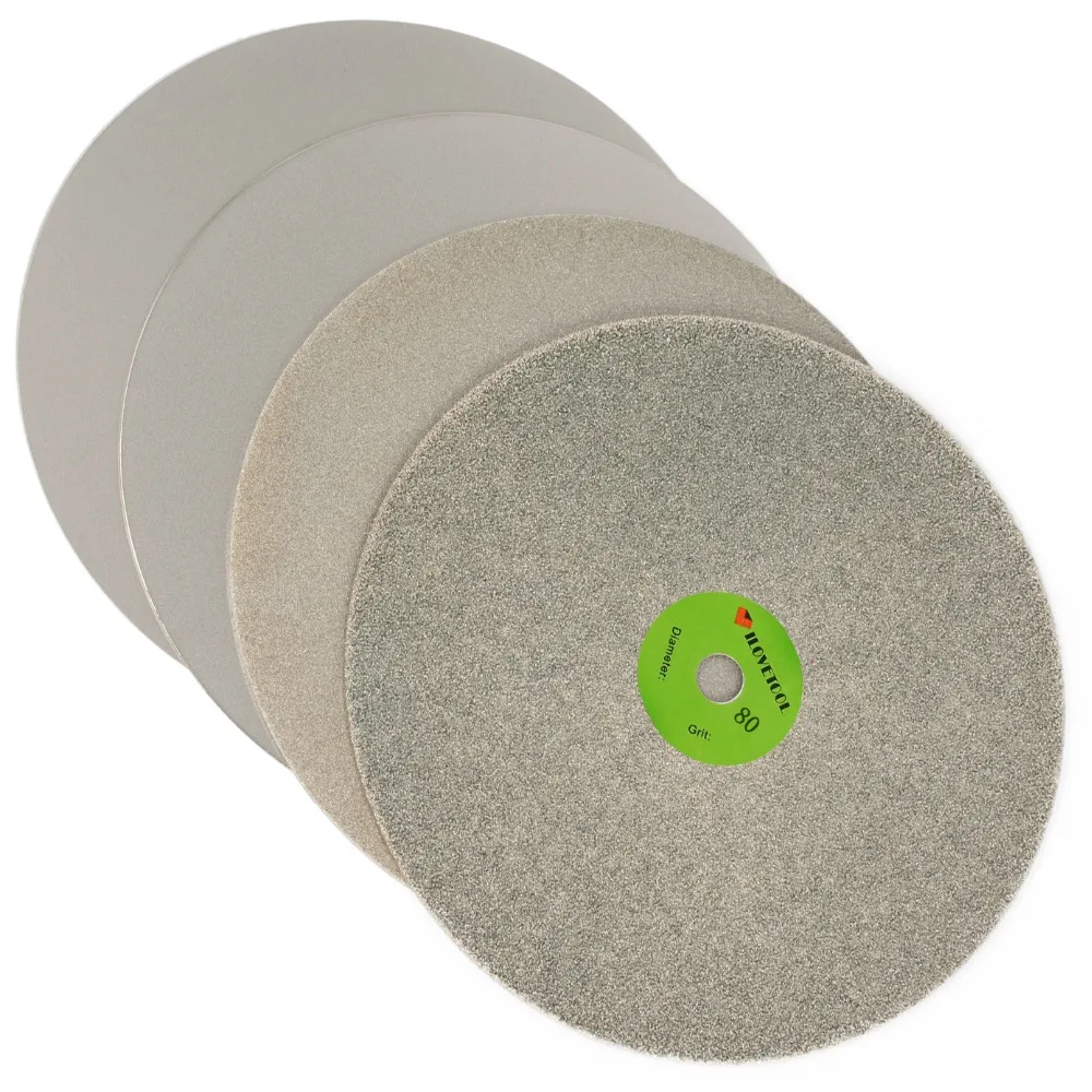 8นิ้ว Grit 80/100/400/1000หน้าปัดเพชรหินบดล้อขัดขัดแผ่นดิสก์สำหรับหิน200มม.4 Pcs ILOVETOOL