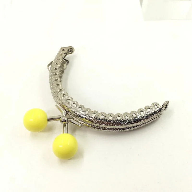 30pcs/20pcs/10pcs 8.5CM Candy head Bag Kiss Clasp silver semicircle Metal Coining Pattern Purse Frame DIY Bag Sewing Accessories