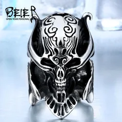 BEIER Cool Huge War Skull Ring Garo Stainless Steel Japan Hot Biker jewelry for man drop shipping BR8-166