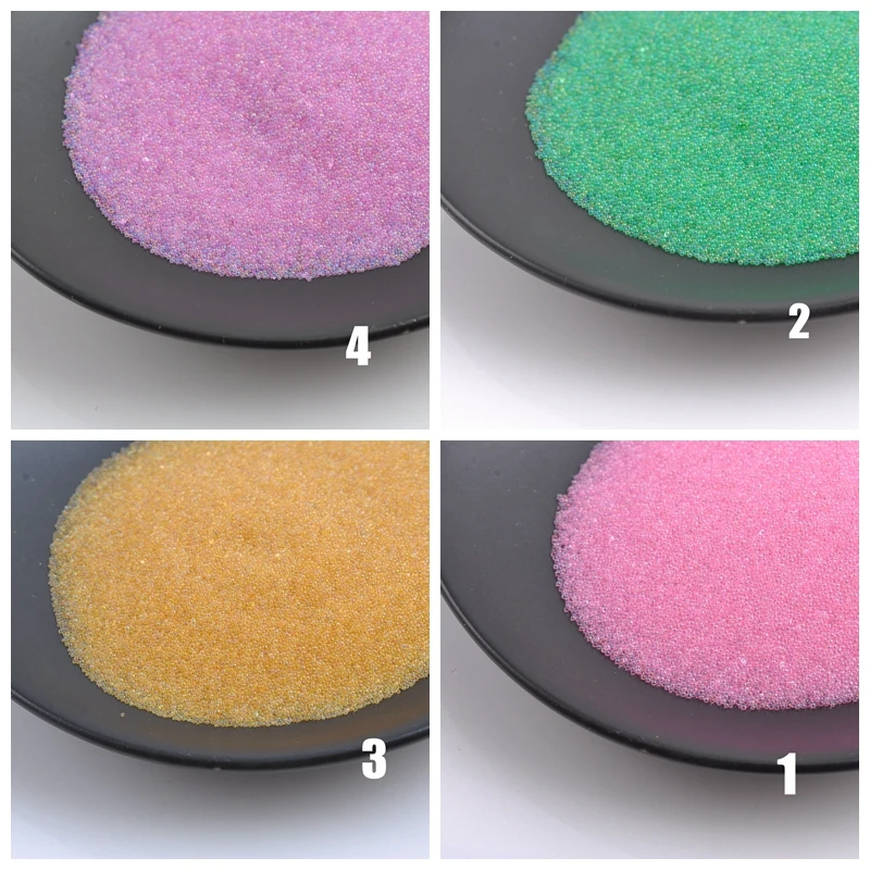 Cuentas de bola de Caviar de Vidrio colorido, 0,1-0,5mm, pequeñas puntas de uñas, pegatina, decoración artística, Accesorios de belleza para uñas, 23g, BL006