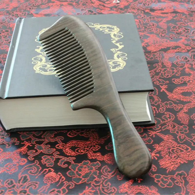 

Natural Africa Black sandalwood combs cepillo de pelo hairbrush Wide Tooth No-static Massage Hair Brush long handle Wooden Comb