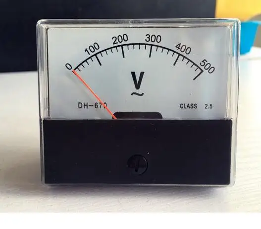 DH-670 AC 0-500 V Analoge Panel voltmeter Voltmeter pointer type meter