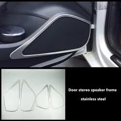 4pcs Car Styling Door Audio Speakers Frame Cover Stereo Loudpeaker Decoration Trim For Audi A3 8V 2014-18 Interior Stickers