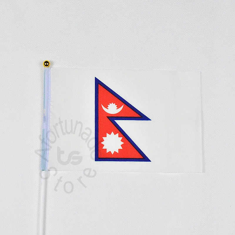 Nepal 14*21cm 10pieces Banner  Hand waving Flag Nepal  National Flag for meet,Parade,party.Hanging,decoration