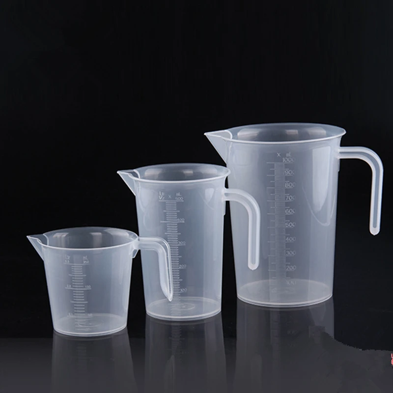 

1Pc Measuring Cup 500/1000ml PP Plastic Cone Kitchen Measuring Cup Round Digital Thick Handle Kichen Tool For Cooking