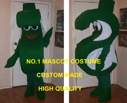 

Green USD Money Sign Mascot Costume Adult Cartoon Character Bank Monkey Theme Advertising Anime Cosply Fancy Dress Mascotte 1704