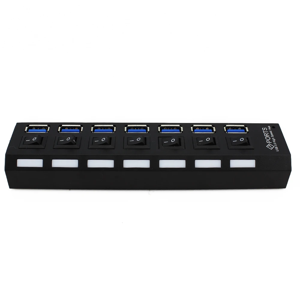 USB 3.0 Hub Hub 3.0 Multi USB Splitter with Micro 7 Ports USB Hub Splitter AU/EU/US/UK External Power Adapter For PC Laptop