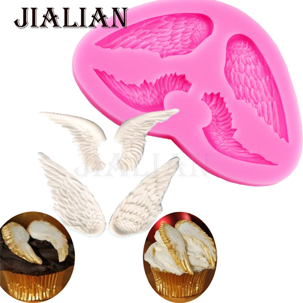 Hot Selling Angel Wing Shape Baby birthday 3D Silicone Cake Mold For Cake Decorating tools kitchen Baking mould T0672