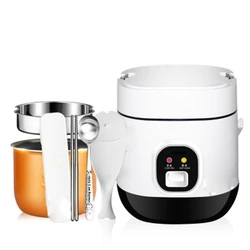 DMWD 1.2L Mini Electric Rice Cooker 220V Travel Portable Soup Pot Egg Boiler Steamer Nonstick For 1-2 People Heat Preservation