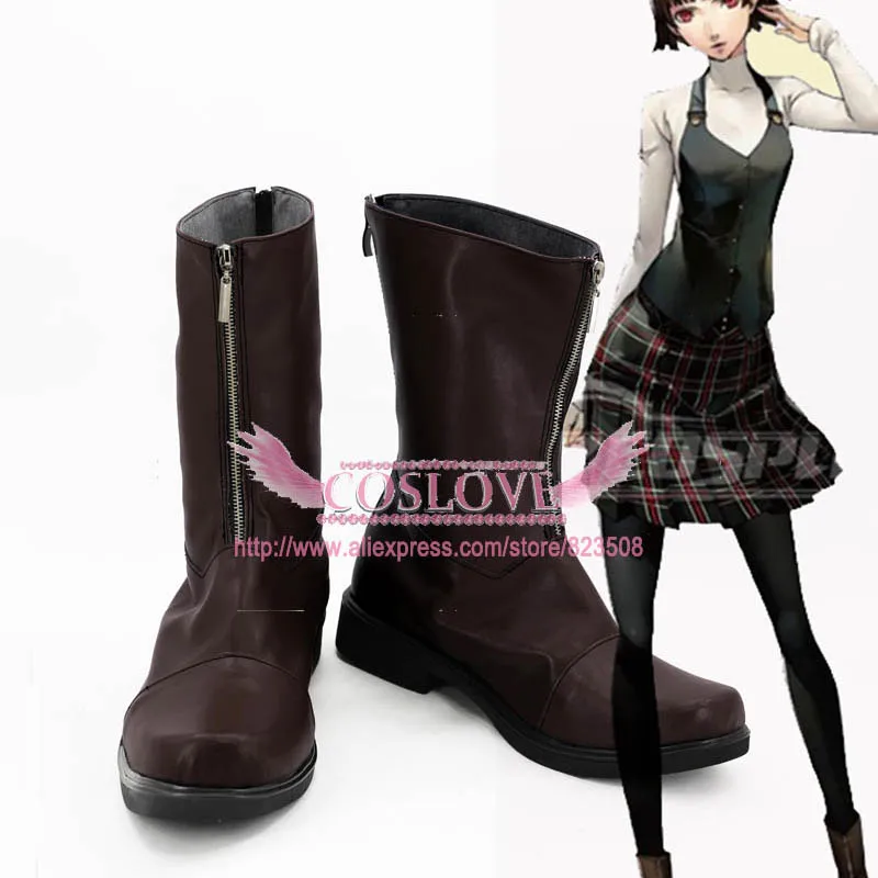 Persona 5 Makoto Niijima Black Cosplay Shoes Boots CosplayLove