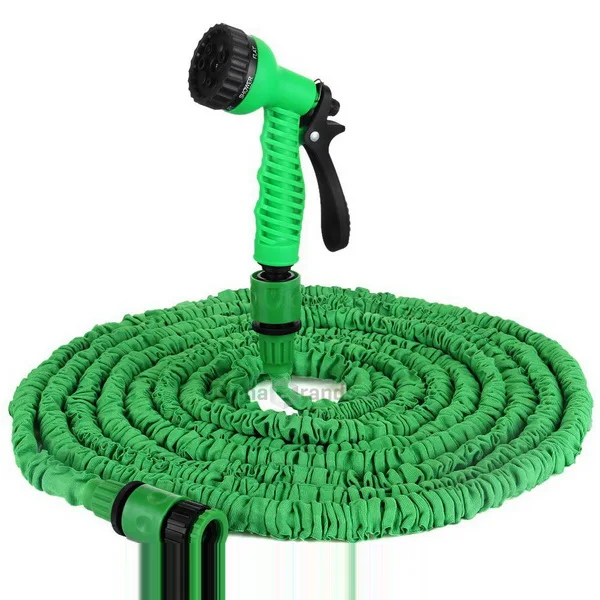 100 pieces Magic automatic retractable 75 feet 22.5 meters flexible extensible garden hose+7 function spray gun