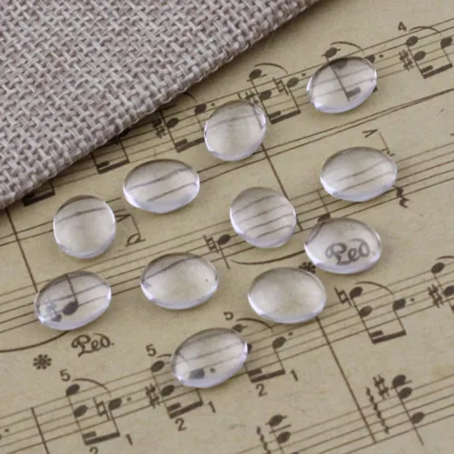 8x10mm Thickness:4mm Oval Flat Back Clear Glass Cabochon Dome Cameo Jewelry Finding 30pcs/lot (K02941)