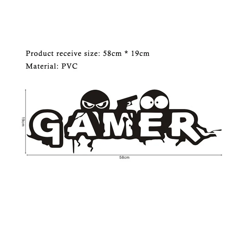 Creative Gamer Pattern Wall Sticker For Boy Children Room Decoration Mural Self-adhesive Art Decals Cartoon Game Room Wallpaper