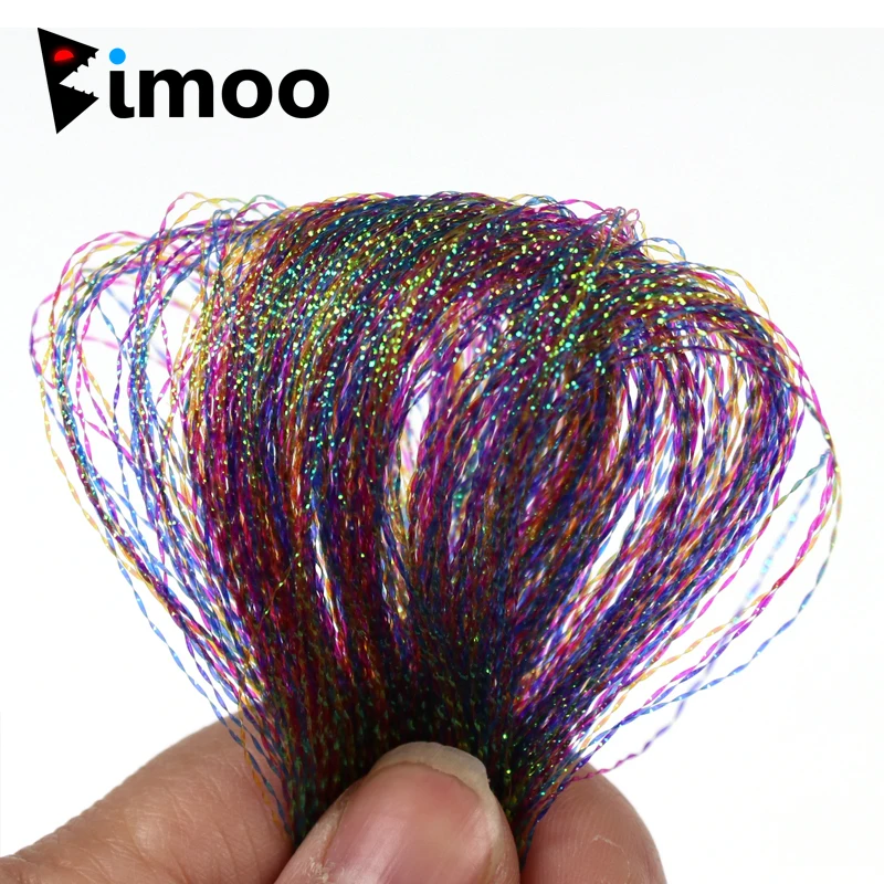 Bimoo Flashabou arcoíris trenzado – Fibra nacarada para atar moscas - imagen 4