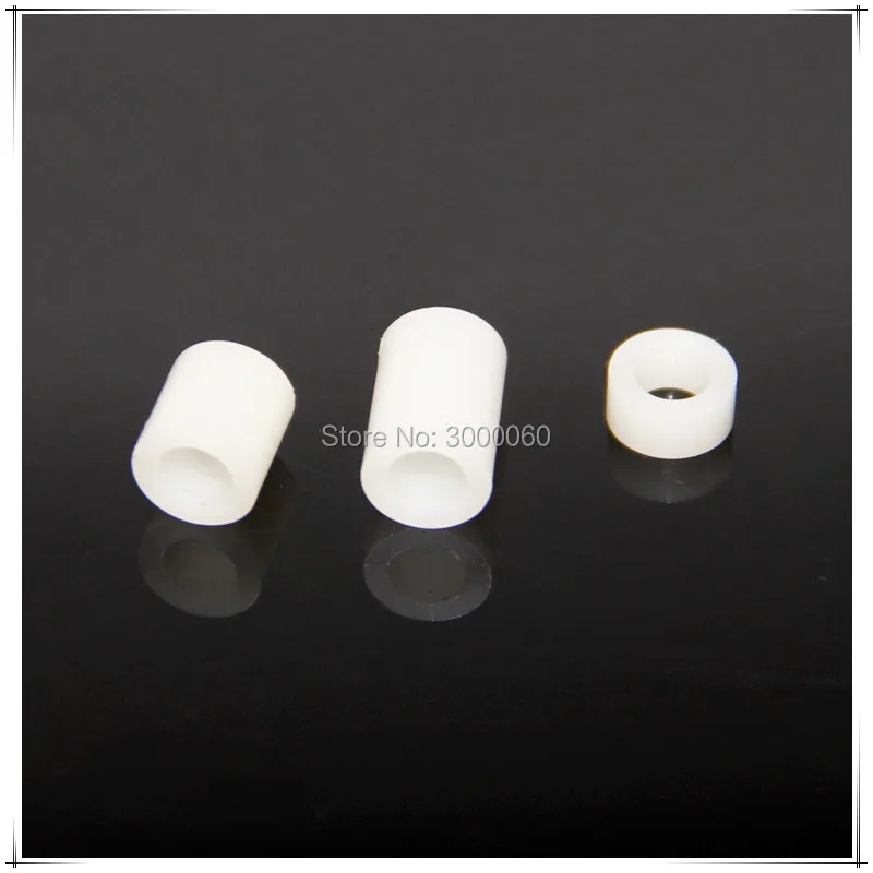 ABS White Nylon Round Standoff Spacers Straight Hollow Support Tube For PCB Board 3.2mm ID