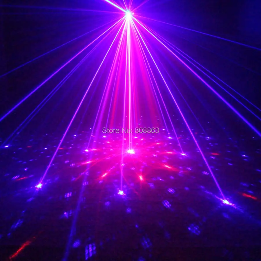 Imagem -02 - Eshiny-mini Projetor Laser r & b Remoto 48 Padrões Led Azul Clube Dança dj Natal Discoteca Festa Palco Iluminação Show N8t144