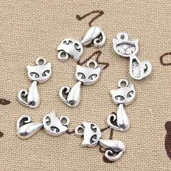 30pcs Charms Cat Fox 17x9mm Antique Making Pendant fit,Vintage Tibetan Bronze Silver color,DIY Handmade Jewelry