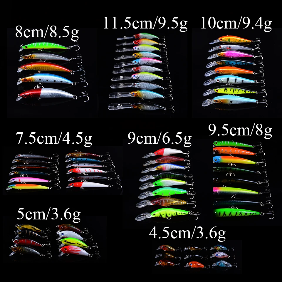 

Isca Artificial Professional Crankbait Mixed Models Minnow Fishing Lure pesca Wobblers bass carp Fishing Tackle With 3D Eyes